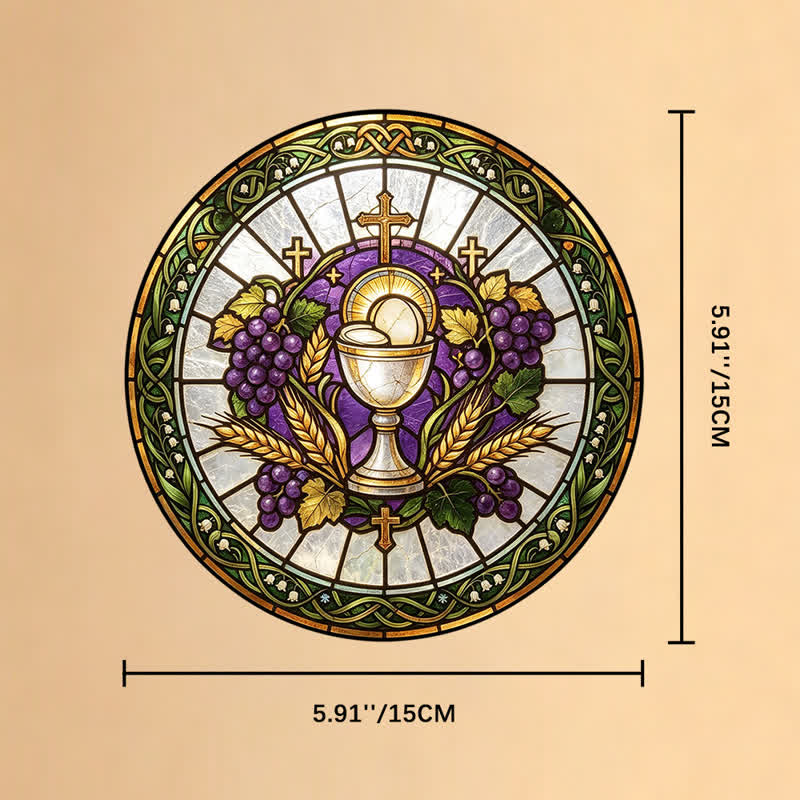 Christianartworkshop Radiant Holy Chalice Stained Glass Suncatcher: Emblem of Pure Heavenly Grace - 5.91''*5.91''/15*15cm - image 7