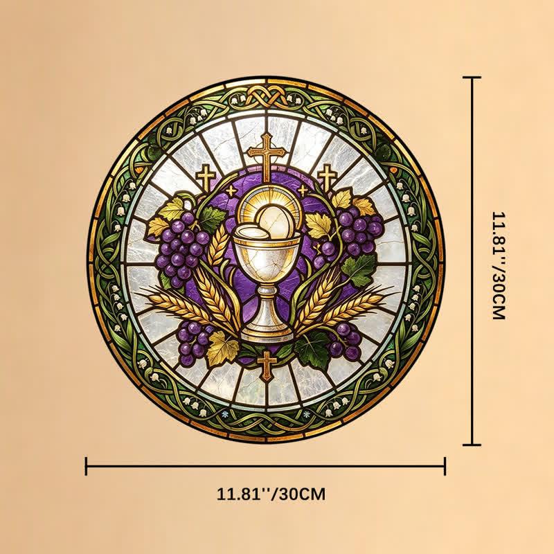 Christianartworkshop Radiant Holy Chalice Stained Glass Suncatcher: Emblem of Pure Heavenly Grace - 11.81''*11.81''/30*30cm - image 10