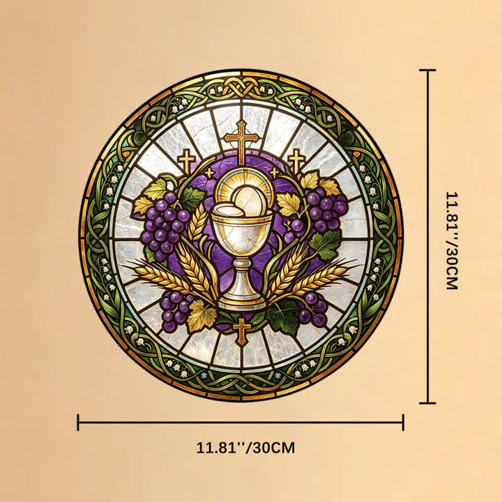 Christianartworkshop Radiant Holy Chalice Stained Glass Suncatcher: Emblem of Pure Heavenly Grace - 11.81''*11.81''/30*30cm - image 10