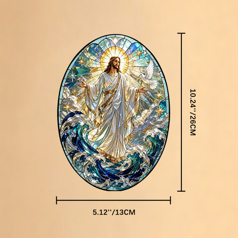 Christianartworkshop Decorative Hanging Jesus Sacred Suncatcher: Carrier of Quiet Devotion - Jesus - image 7