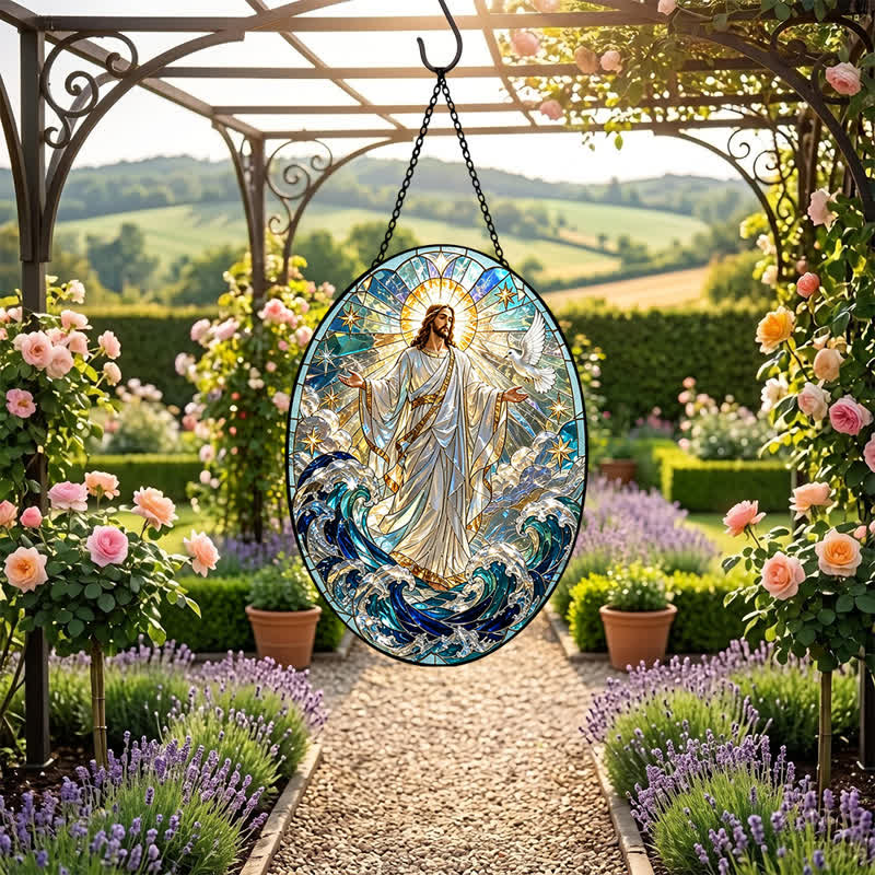 Christianartworkshop Decorative Hanging Jesus Sacred Suncatcher: Carrier of Quiet Devotion - image 5