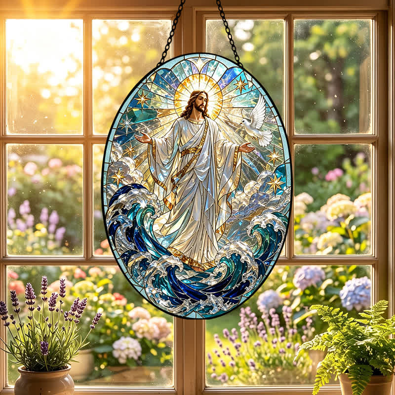 Christianartworkshop Decorative Hanging Jesus Sacred Suncatcher: Carrier of Quiet Devotion - image 6