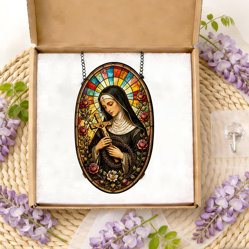 Christianartworkshop Decorative Hanging Our Lady Sacred Suncatcher: Carrier of Quiet Devotion - image 8