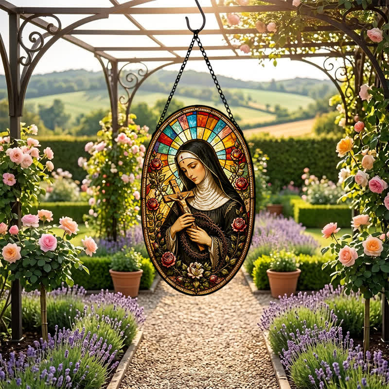 Christianartworkshop Decorative Hanging Our Lady Sacred Suncatcher: Carrier of Quiet Devotion - image 6