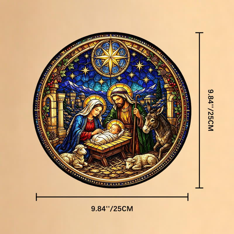 Christianartworkshop Star of Bethlehem Nativity Glass Suncatcher: Emblem of Gentle Divine Promise - 9.84''*9.84''/25*25cm - image 9
