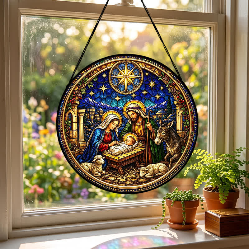 Christianartworkshop Star of Bethlehem Nativity Glass Suncatcher: Emblem of Gentle Divine Promise - image 2
