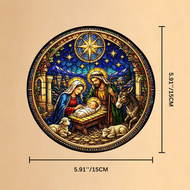 Christianartworkshop Star of Bethlehem Nativity Glass Suncatcher: Emblem of Gentle Divine Promise - 5.91''*5.91''/15*15cm - image 7