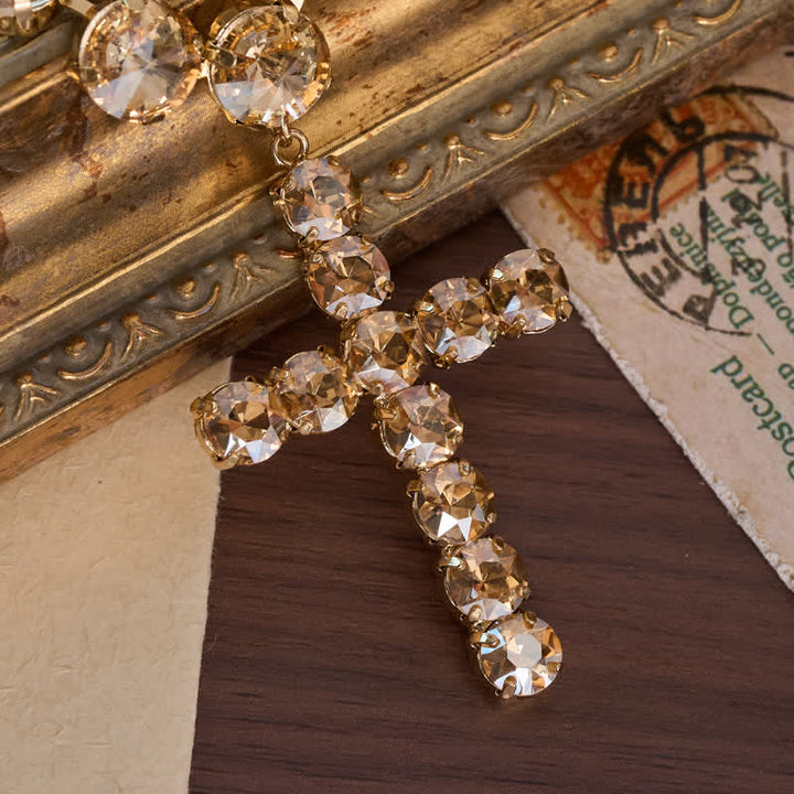 Christianartworkshop Eye-Catching Jeweled Copper Cross Necklace: Messenger of Heavenly Splendor - image 10