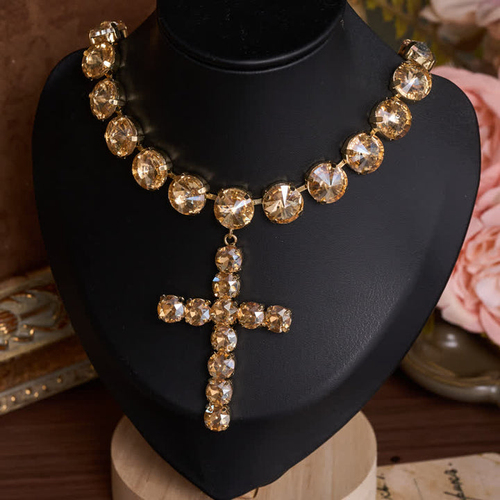 Christianartworkshop Eye-Catching Jeweled Copper Cross Necklace: Messenger of Heavenly Splendor - image 7