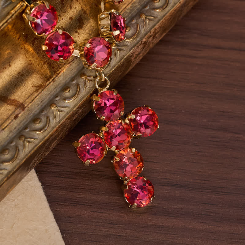 Christianartworkshop Statement Rivoli Crystal Copper Cross Necklace: Token of Unwavering Divine Majesty - image 15