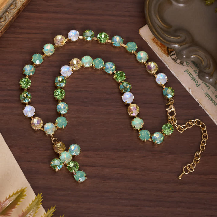 Christianartworkshop Statement Rivoli Crystal Copper Cross Necklace: Token of Unwavering Divine Majesty - image 3
