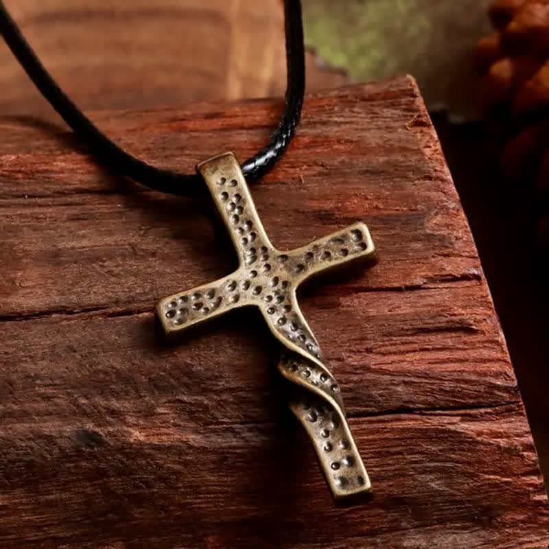 FREE Today: Artisan Textured Twisted Alloy Cross Necklace: Bearer of Quiet Heavenly Blessing - image 2