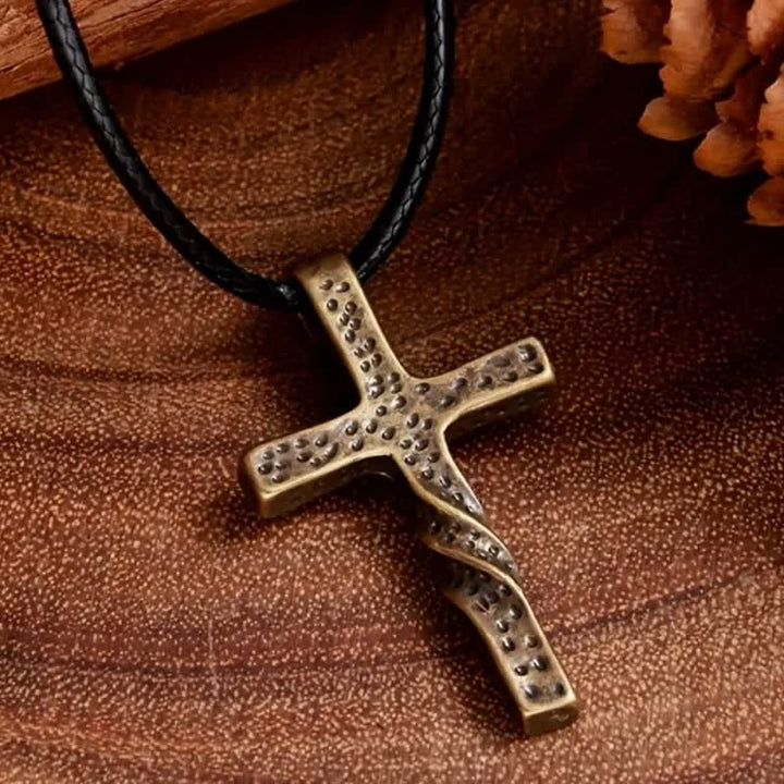 FREE Today: Artisan Textured Twisted Alloy Cross Necklace: Bearer of Quiet Heavenly Blessing - image 3