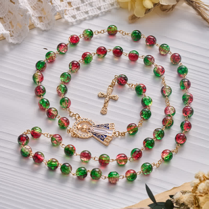Christianartworkshop Vintage Decorative Our Lady Rosary: Emblem of Timeless Heavenly Mercy - image 1