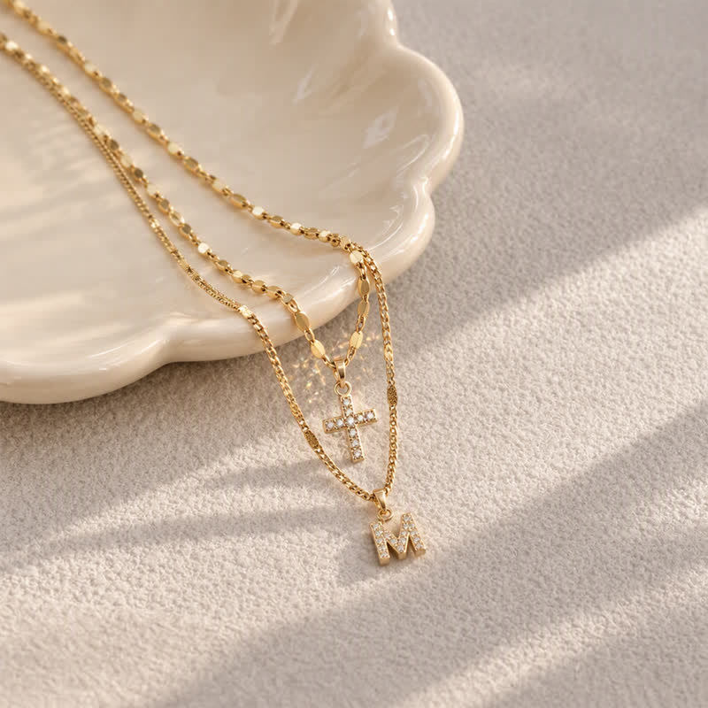 FREE Today: Layered Copper Cross Letter Pendant Necklace: Messenger of Gentle Heavenly Calm - image 1