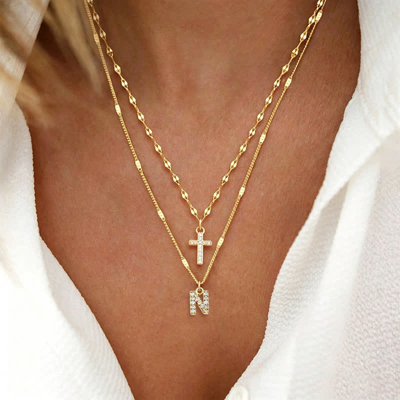 Christianartworkshop Layered Copper Cross Letter Pendant Necklace: Messenger of Gentle Heavenly Calm - N - image 16