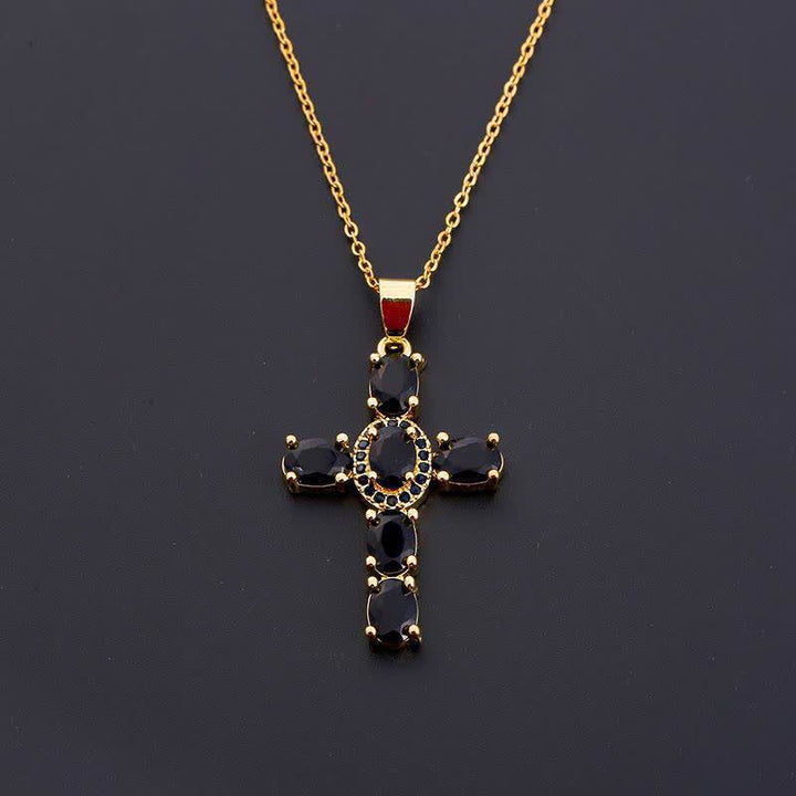 FREE Today: Sacred Gem Cross Necklace: Symbol of Calm Abiding Peace - Black - image 5