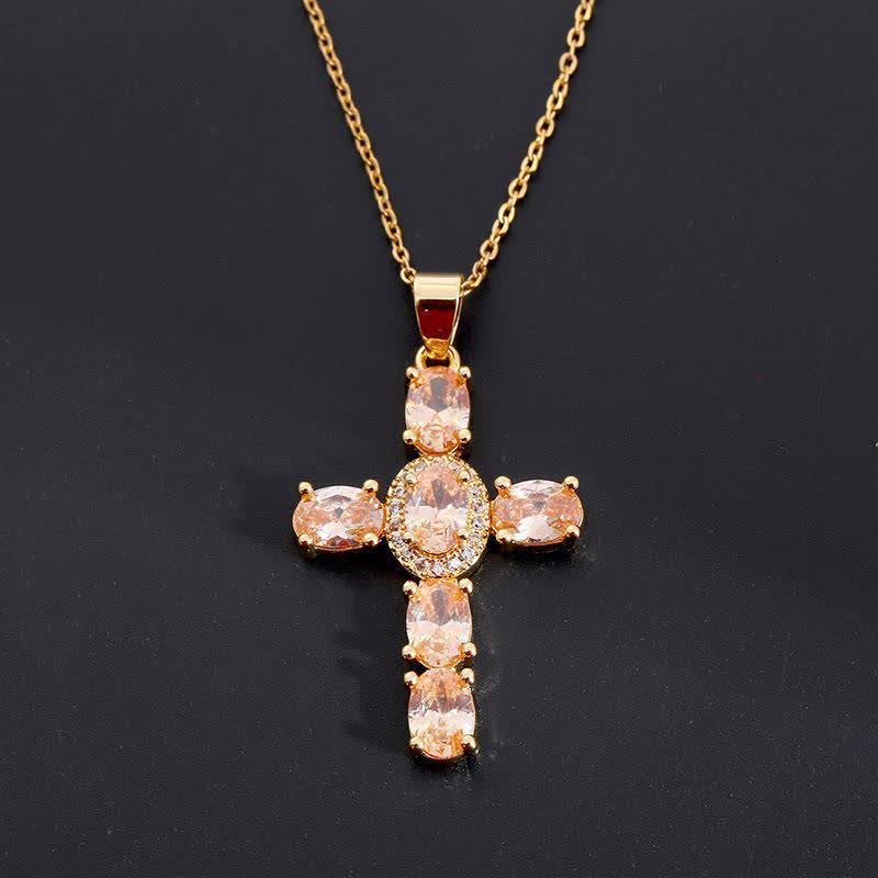 FREE Today: Sacred Gem Cross Necklace: Symbol of Calm Abiding Peace - Champagne - image 8
