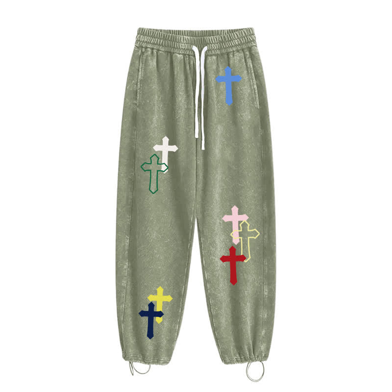 Christianartworkshop Multicolor Cross Streetwear Relaxed Fit Washed Sweatpants - image 20