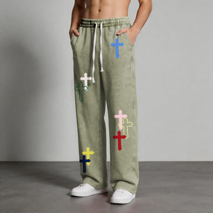 Christianartworkshop Multicolor Cross Streetwear Relaxed Fit Washed Sweatpants - image 22