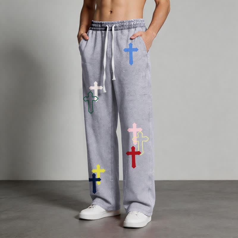 Christianartworkshop Multicolor Cross Streetwear Relaxed Fit Washed Sweatpants - image 30