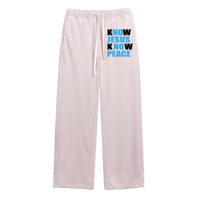 Christianartworkshop Know Jesus Know Peace Olive Washed Sweatpants - Apricot - 2XL - image 34
