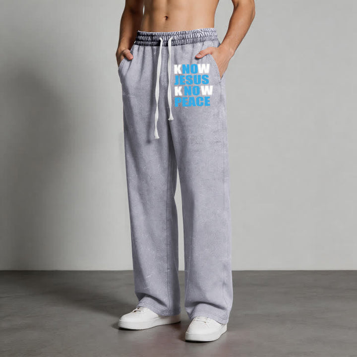 Christianartworkshop Know Jesus Know Peace Olive Washed Sweatpants - image 22