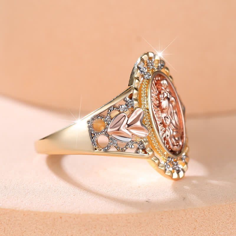 Christianartworkshop Our Lady of Guadalupe Enameled Devotional Ring with Floral Accents: A Symbol of Marian Grace & Divine Protection - image 12