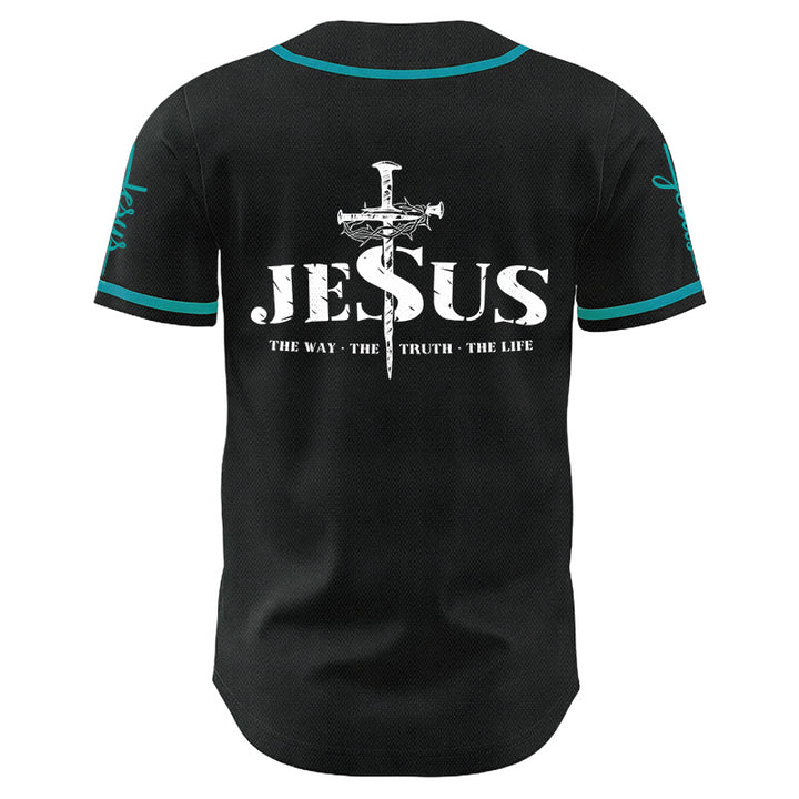 Christianartworkshop Jesus Cross Nail and Crown of Thorns Baseball Jersey - image 19