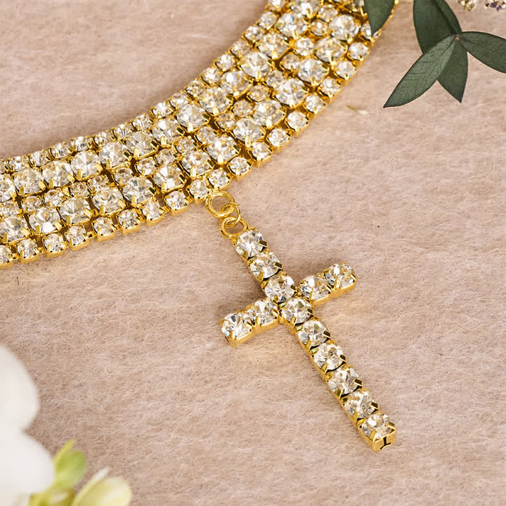 Christianartworkshop Dazzling Rhinestone Cross Choker Necklace: Token of Unfailing Heavenly Grace - image 6