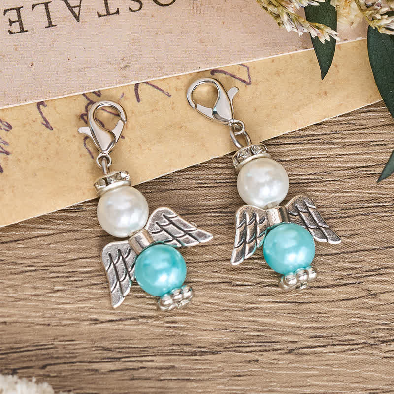Christianartworkshop Pearl Keepsake Brooch Charm with Heavenly Symbols: Symbol of Gentle Guardianship - Guardian Angel D - image 8