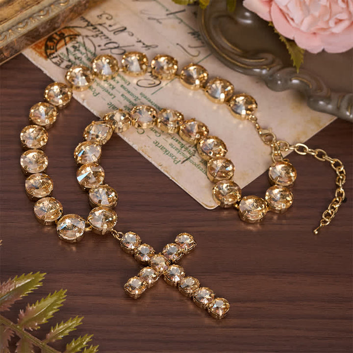 Christianartworkshop Eye-Catching Jeweled Copper Cross Necklace: Messenger of Heavenly Splendor - image 8