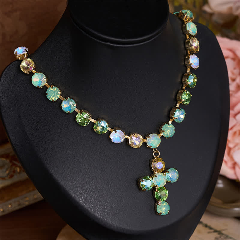 Christianartworkshop Statement Rivoli Crystal Copper Cross Necklace: Token of Unwavering Divine Majesty - image 2