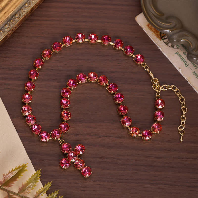Christianartworkshop Statement Rivoli Crystal Copper Cross Necklace: Token of Unwavering Divine Majesty - image 12