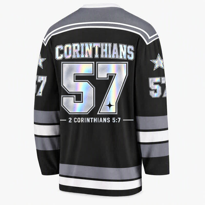 Christianartworkshop Walk By Faith Holographic 57 Hockey Jersey - image 2