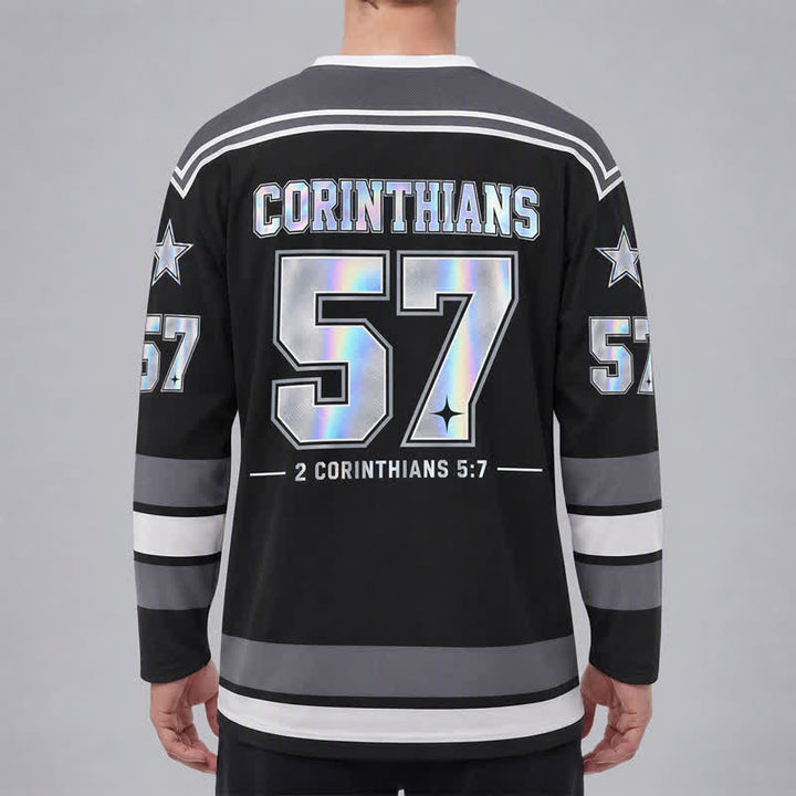 Christianartworkshop Walk By Faith Holographic 57 Hockey Jersey - image 4