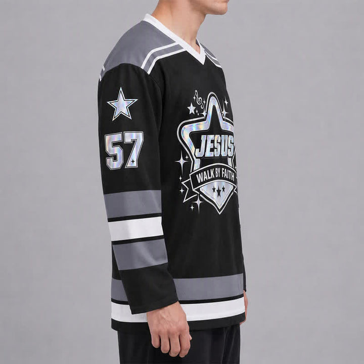 Christianartworkshop Walk By Faith Holographic 57 Hockey Jersey - image 6