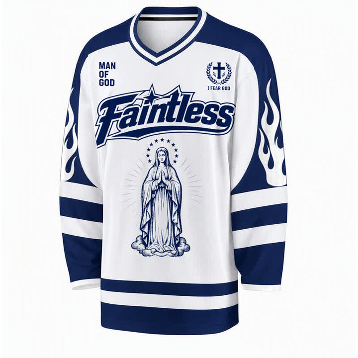 Christianartworkshop Virgin Mary Streetwear Long Sleeve Hockey Jersey - image 1