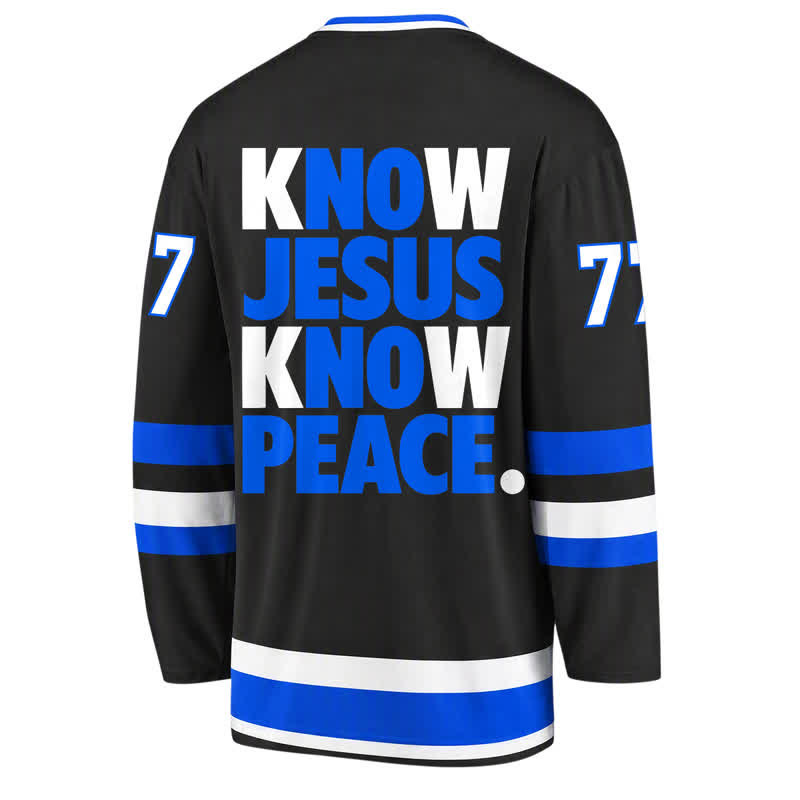 Christianartworkshop Know Jesus Know Peace Statement Hockey Jersey - image 2
