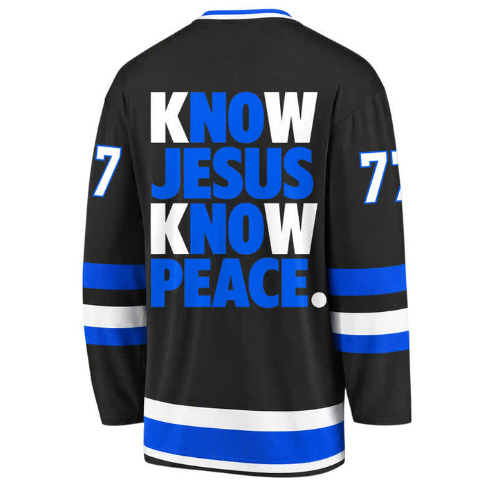 Christianartworkshop Know Jesus Know Peace Statement Hockey Jersey - image 2