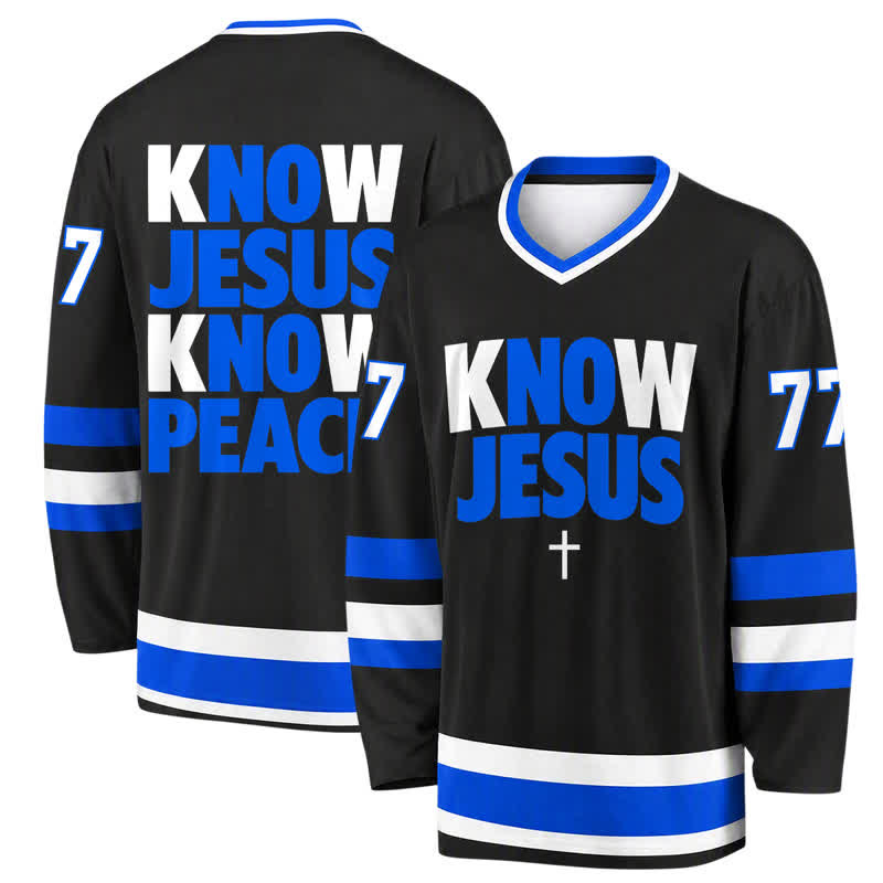 Christianartworkshop Know Jesus Know Peace Statement Hockey Jersey - 5XL - image 0