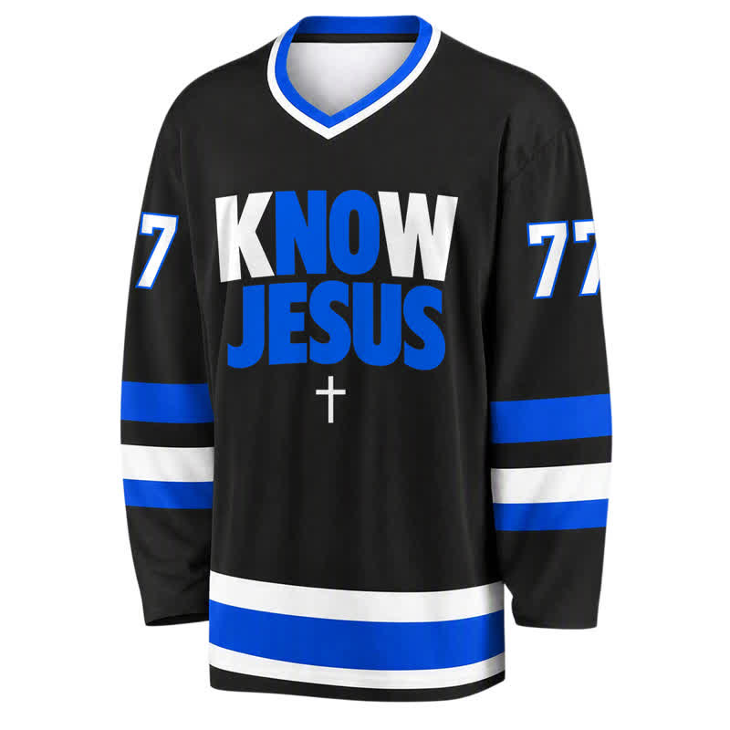 Christianartworkshop Know Jesus Know Peace Statement Hockey Jersey - image 1