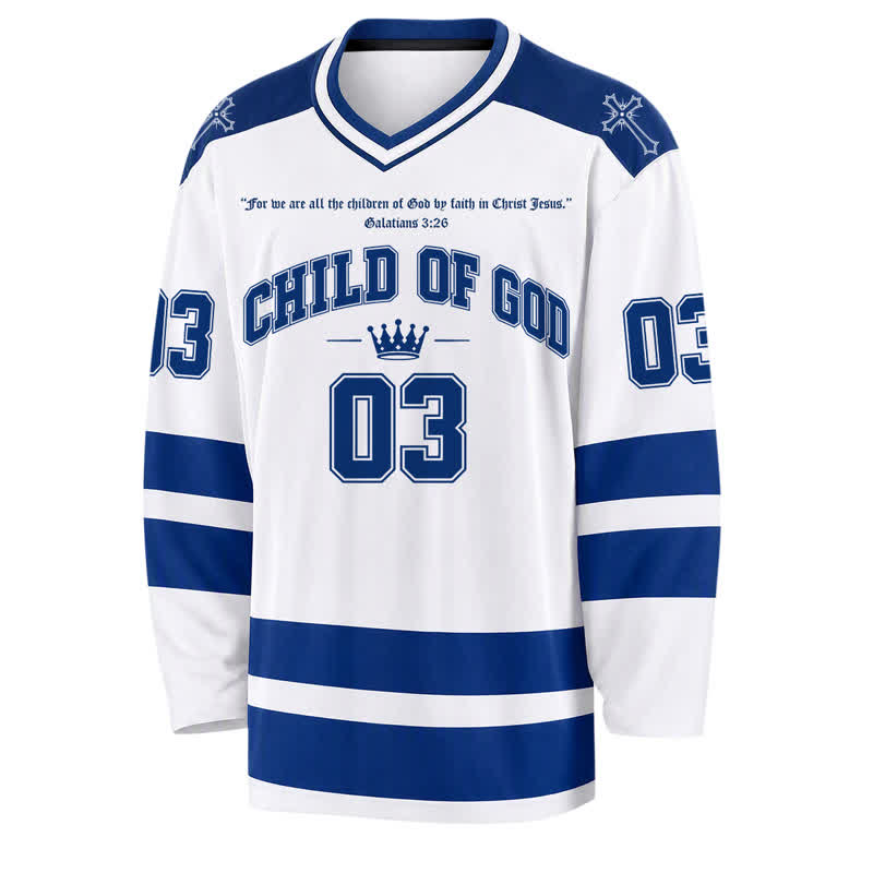 Christianartworkshop Child Of God Jesus Is King Long Sleeve Hockey Jersey - image 1