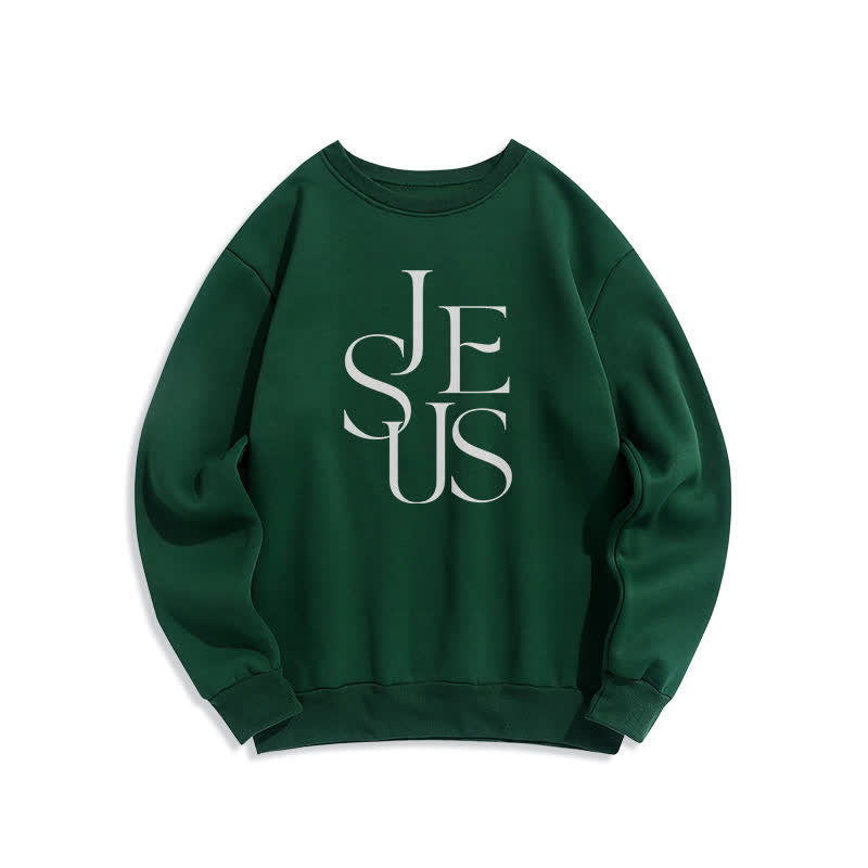 Christianartworkshop Jesus Outline Graphic Oversized Crewneck Pullover Sweatshirt - Green - 2XL - image 5