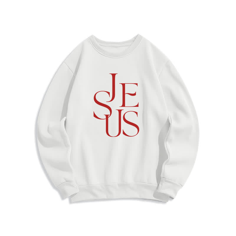 Christianartworkshop Jesus Outline Graphic Oversized Crewneck Pullover Sweatshirt - White - 2XL - image 2