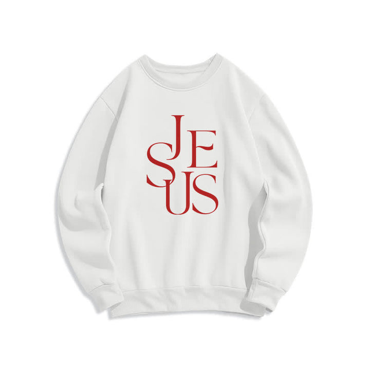 Christianartworkshop Jesus Outline Graphic Oversized Crewneck Pullover Sweatshirt - White - 2XL - image 2