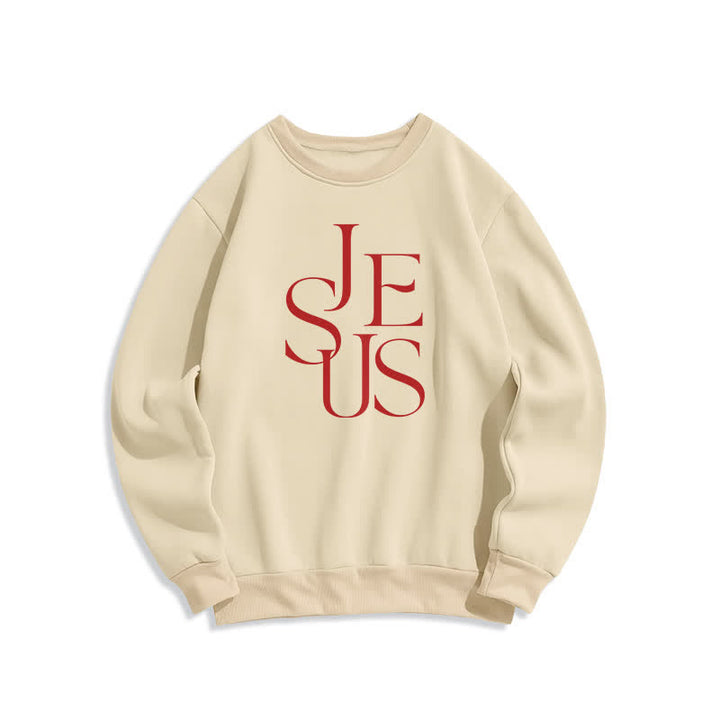 Christianartworkshop Jesus Outline Graphic Oversized Crewneck Pullover Sweatshirt - Beige - 2XL - image 3