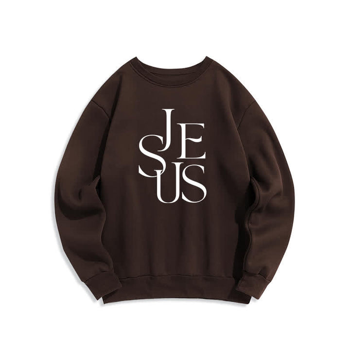 Christianartworkshop Jesus Outline Graphic Oversized Crewneck Pullover Sweatshirt - Brown - 2XL - image 0