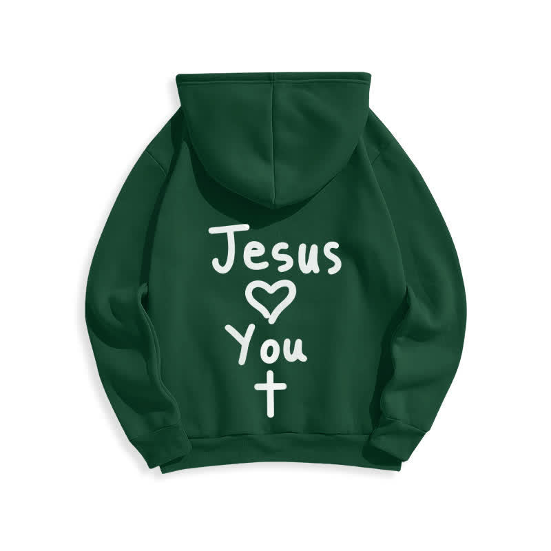 Christianartworkshop Jesus Loves You Oversized Fleece Pullover Hoodie - image 16