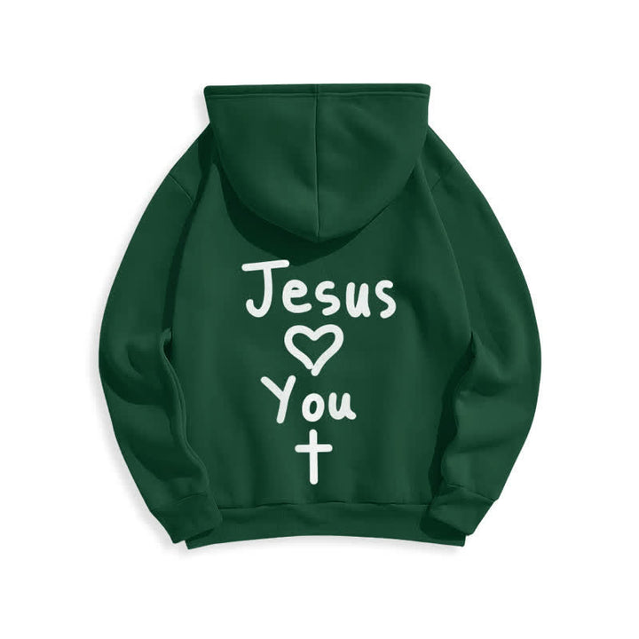 Christianartworkshop Jesus Loves You Oversized Fleece Pullover Hoodie - image 16